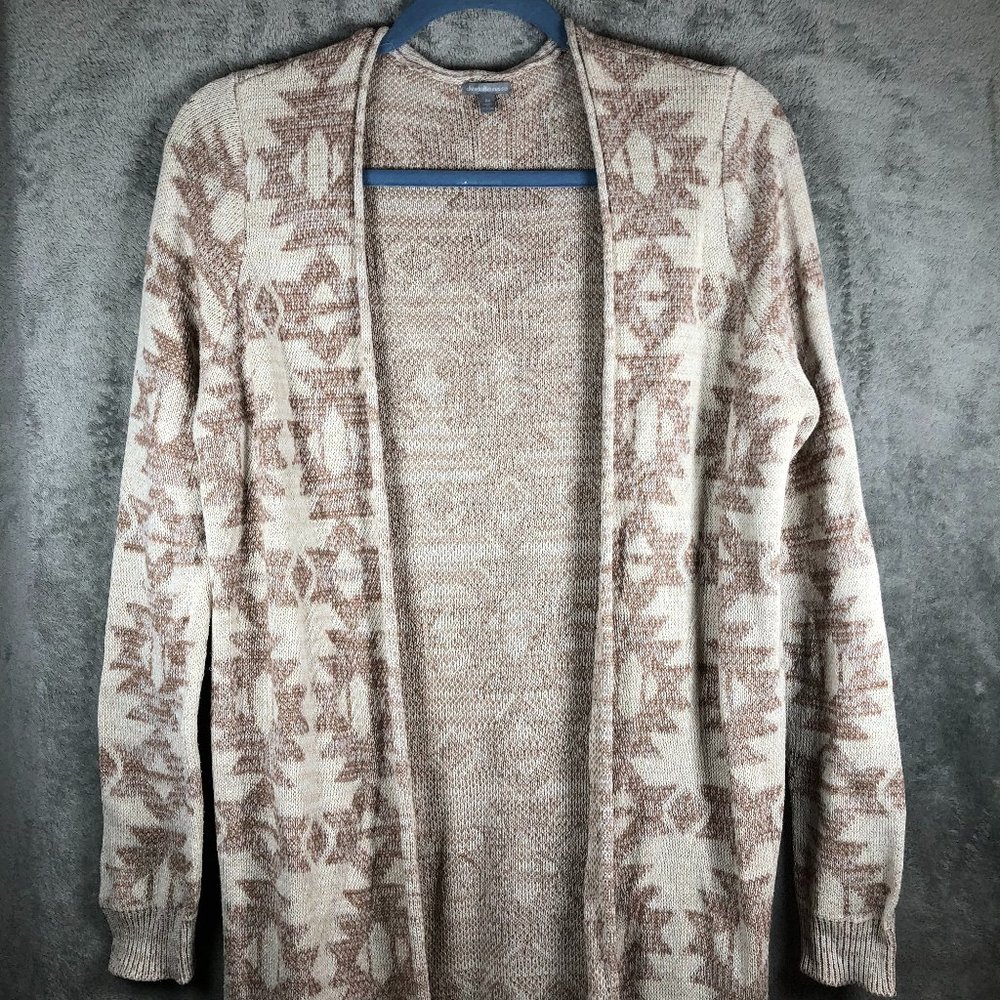 Charlotte Russe Women's Medium Open Cardigan Sweater Aztec Vibes Cotton/Acrylic